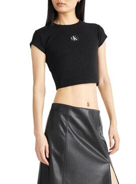 Maglietta Calvin Klein Jeans Slim nera per donna