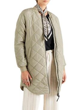 Cappotto Only Jessica trapuntato verde chiaro per donna