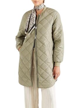 Cappotto Only Jessica trapuntato verde chiaro per donna