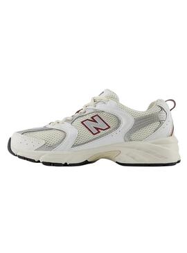 Sneakers New Balance 530 bianche e granate per donna