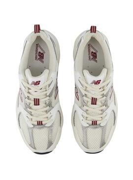 Sneakers New Balance 530 bianche e granate per donna