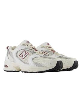 Sneakers New Balance 530 bianche e granate per donna