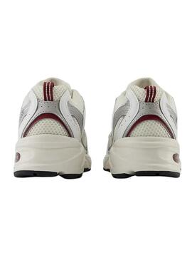 Sneakers New Balance 530 bianche e granate per donna