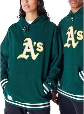 Felpa New Era Oakland Athletics verde per uomo e donna