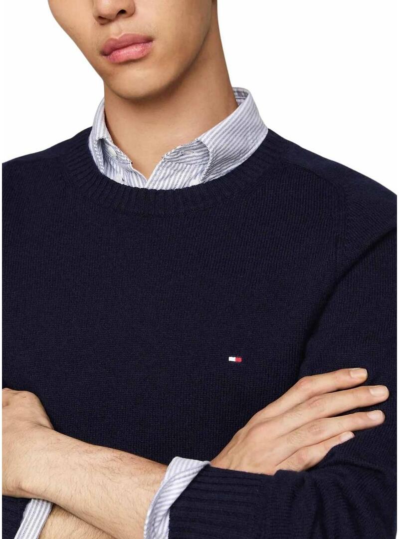 Maglione Tommy Hilfiger Lambswool blu navy da uomo