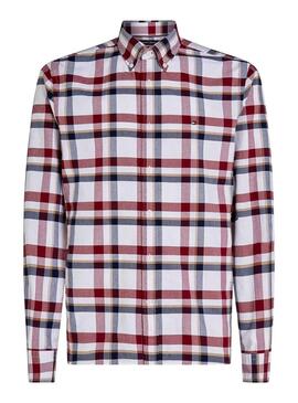 Camicia Tommy Hilfiger Heritage bianca e rossa per uomo