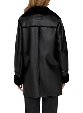 Cappotto Only Mariam biker nero per donna