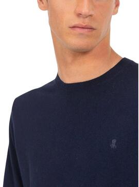 Maglione El Pulpo Basic Cashmere blu navy per uomo