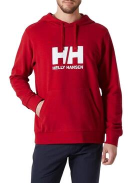 Felpa con cappuccio Helly Hansen Basic Hood rossa per uomo