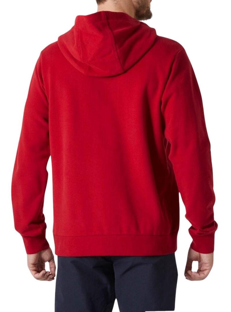 Felpa con cappuccio Helly Hansen Basic Hood rossa per uomo