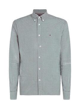 Camicia Tommy Hilfiger Gingham verde e bianco per uomo