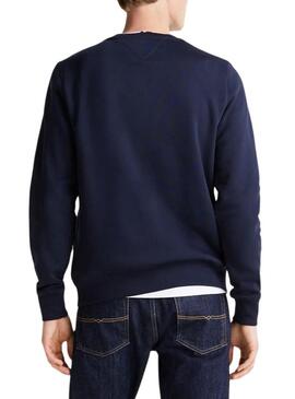 Felpa Tommy Hilfiger Stack blu navy per uomo