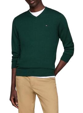 Maglia verde Essential Tommy Hilfiger per uomo