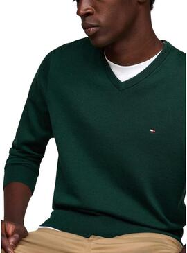 Maglia verde Essential Tommy Hilfiger per uomo