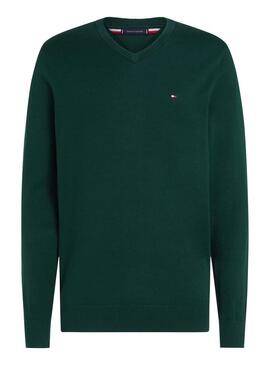 Maglia verde Essential Tommy Hilfiger per uomo