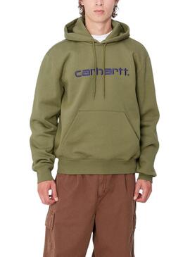 Felpa con cappuccio Carhartt Hood verde per uomo