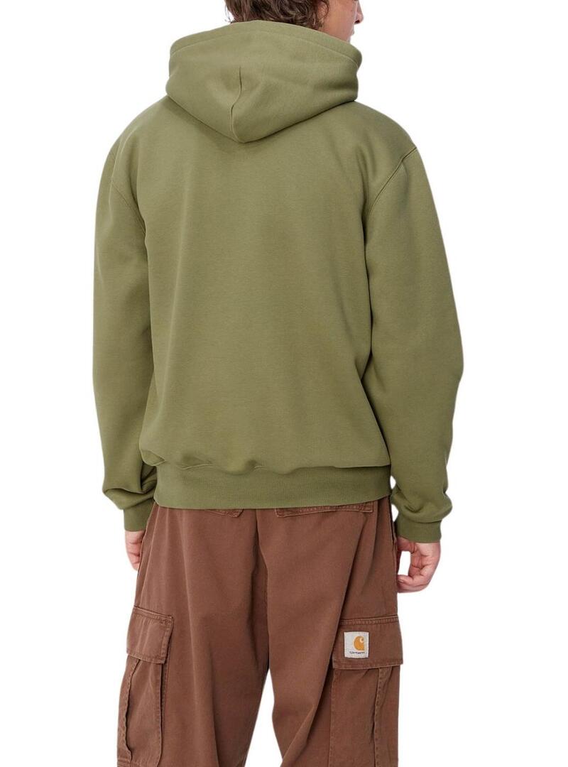 Felpa con cappuccio Carhartt Hood verde per uomo