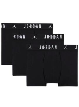 Confezione da 3 boxer Jordan Flight Cotton Core neri per bambino