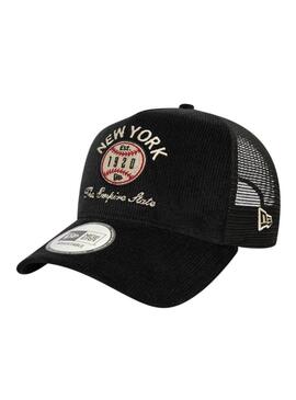 Cappello New Era Cord Trucker nero per donna e uomo