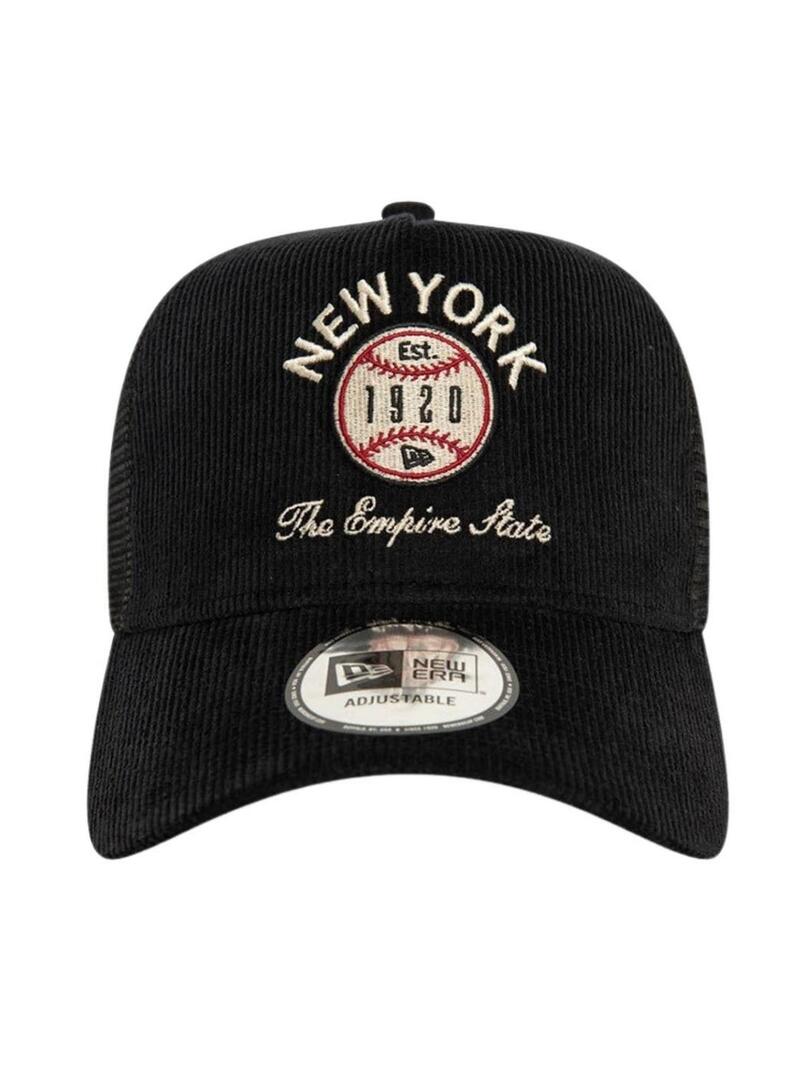 Cappello New Era Cord Trucker nero per donna e uomo