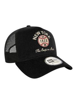 Cappello New Era Cord Trucker nero per donna e uomo