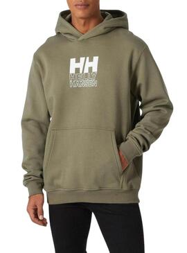 Felpa Helly Hansen Graphic Hoodie verde per uomo