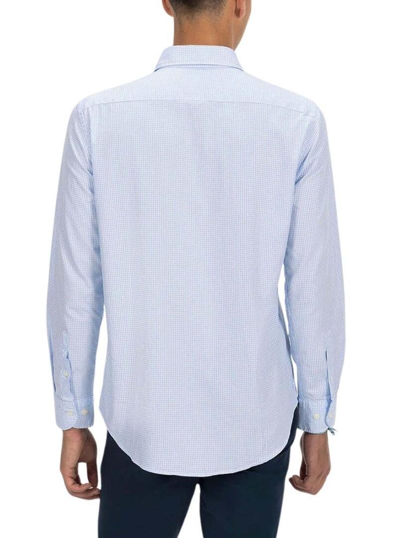 Camicia El Pulpo Twill a quadri blu royal per uomo