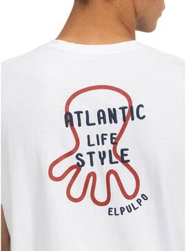 T-shirt El Pulpo Atlantic Lifestyle bianca per uomo