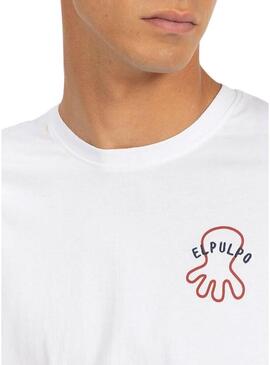 T-shirt El Pulpo Atlantic Lifestyle bianca per uomo