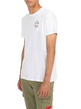 T-shirt El Pulpo Atlantic Lifestyle bianca per uomo