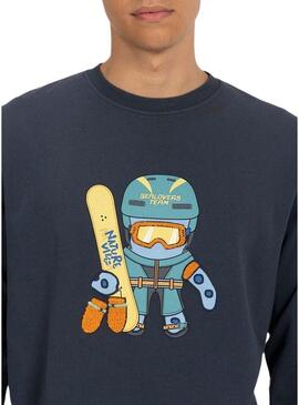 Felpa El Pulpo Snowboard blu navy per uomo