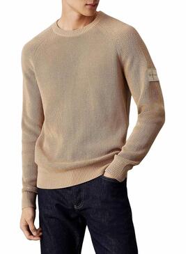 Jersey Calvin Klein Jeans Easy beige per uomo