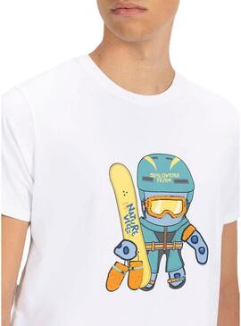 T-shirt El Pulpo Snowboard bianca per uomo