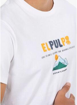 T-shirt El Pulpo Montagna bianca per uomo