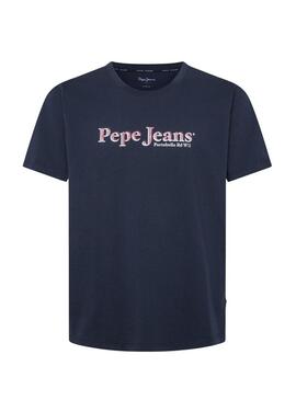 Maglietta Pepe Jeans Somers blu scuro per uomo