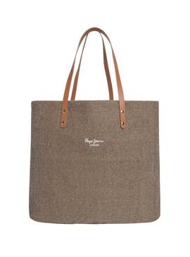 Borsa tote Pepe Jeans Yennifer marrone per donna