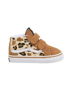 Scarpe Vans SK8 Mid Leopard cammello per ragazze