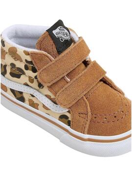 Scarpe Vans SK8 Mid Leopard cammello per ragazze