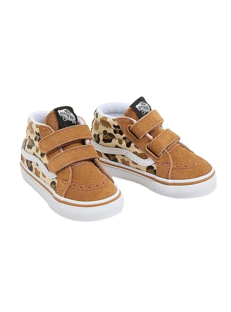 Scarpe Vans SK8 Mid Leopard cammello per ragazze