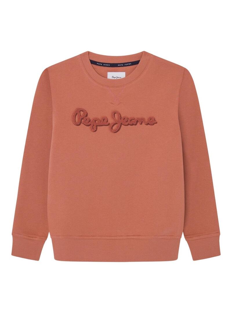 Felpa Pepe Jeans Lamonty marrone per bambino