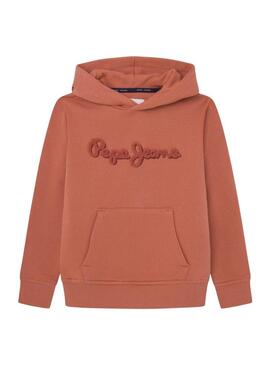 Felpa Pepe Jeans Lamonty con cappuccio marrone per bambino