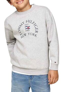 Felpa Tommy Hilfiger Nautical grigia per bambino