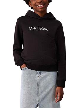 Felpa Calvin Klein Institutional Logo nera