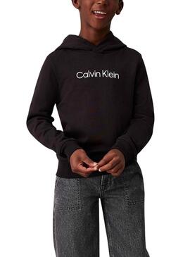 Felpa Calvin Klein Institutional Logo nera