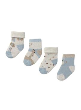 Set di 4 calze stampate blu Mayoral per bambini.