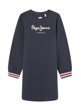 Vestito Pepe Jeans Tori in cotone blu marino per ragazza