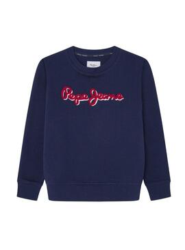 Felpa Pepe Jeans New Lamonty blu scuro per bambino