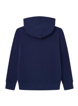 Felpa Pepe Jeans Lamonty blu navy con cappuccio