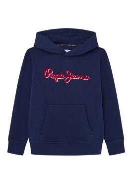 Felpa Pepe Jeans Lamonty blu navy con cappuccio