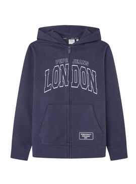 Felpa Pepe Jeans Baley blu navy per bambino